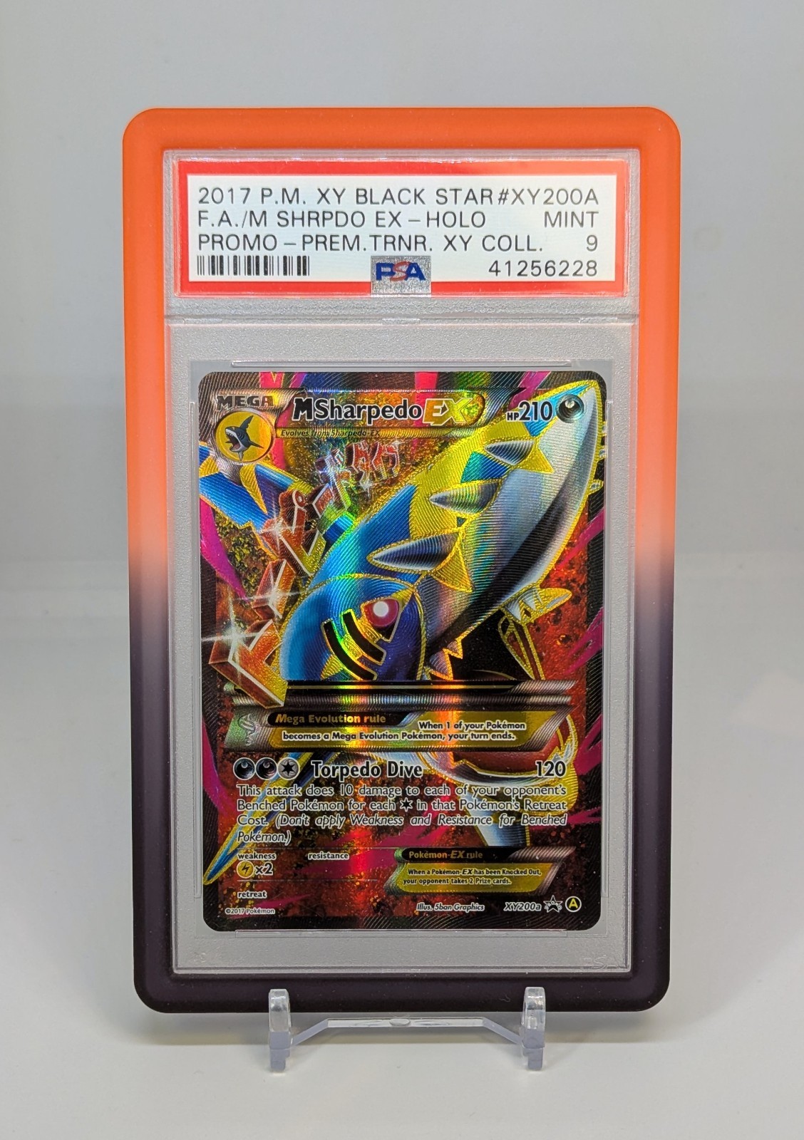 PSA 9 ✨ FULL ART/M Sharpedo EX 2017 Pokemon XY Black Star Promotion #XY200A