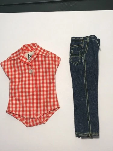 Vintage Barbie #967 PICNIC SET BLOUSE & JEANS - EXC.   (1959-61)