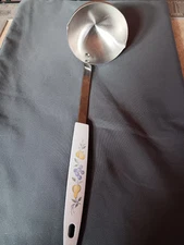 Vintage Stainless Steel USA 13” Ladle Server Pear Grape Handle