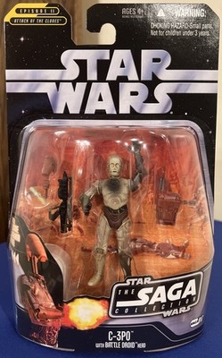 Star Wars The Saga Collection C-3PO WITH BATTLE DROID HEAD #17 Hasbro 2006