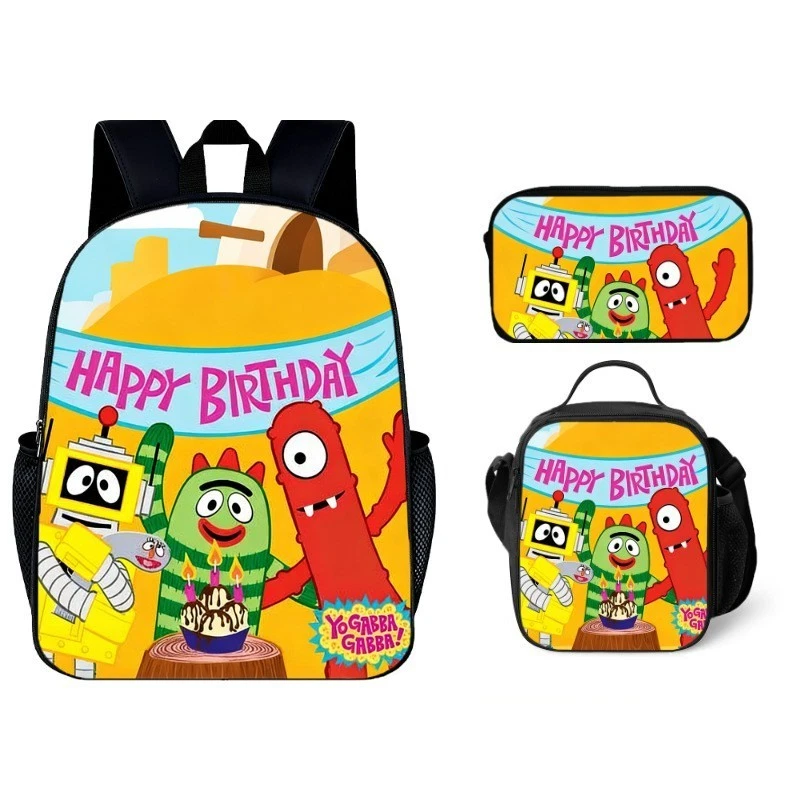 Yo Gabba Gabba Backpack Set, School Bag for Kids