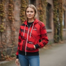 Polaris RZR Women's Full Zip Hooded Sweatshirt Red W/ Black Tread Size Med