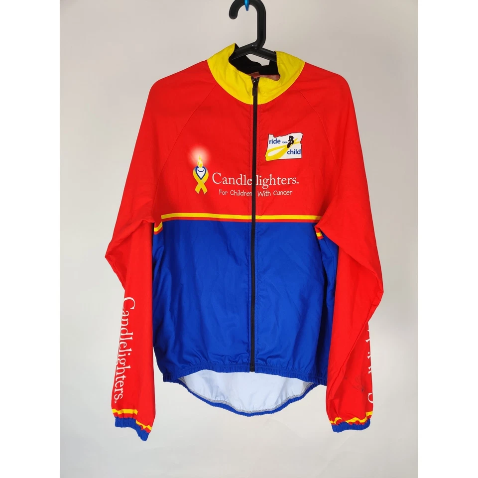 Chaqueta de ciclismo Primal Candlelighters para hombre manga larga talla L azul/rojo - Excelente Foto 2 de 4