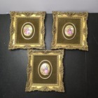 VIntage Fragonard Courting Couple Porcelain Cameo Framed Set of 3