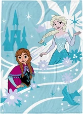 Jay Franco Kids Plush Throw Blanket – 60x90 - Large Blanket, Blue - Frozen 