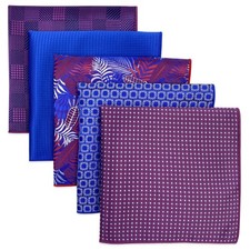 5 PCS Mens Assorted Silk Pocket Square Set Handkerchiefs Formal Tuxedo Suit