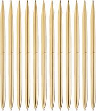 Gold Ballpoint Pens - Pack of 12, 1 Mm Medium Point, Black Ink - Metal Twist-Act