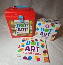 Chuckle & Roar Dot Art Activity Kit,  8 Dot Markers, 50 Page Book, And Case
