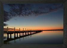 Sunrise Beach Pier Framed Wall Art Poster Canvas Print Picture