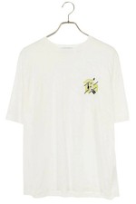HERMES Size:S Leather patch T-shirt white 619052 BS99 Men's