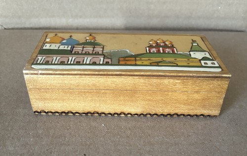 Vintage Russian Wood Trinket Souvenir Boxes - Picture 3 of 16