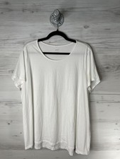 Pure Jill Shirt Womens XL White Scoop Neck Elliptical Tee 100 Pima Cotton