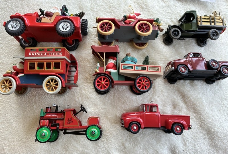 Lot Of 8 Hallmark Vintage Truck/Jeep Ornaments No Boxes