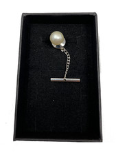 Vintage Pearl Silver Tone Tie Tack/Pin