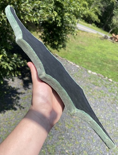 Ancien plateau enveloppé velours vert victorien en forme de feuille bijou art nouveau - Photo 8/10