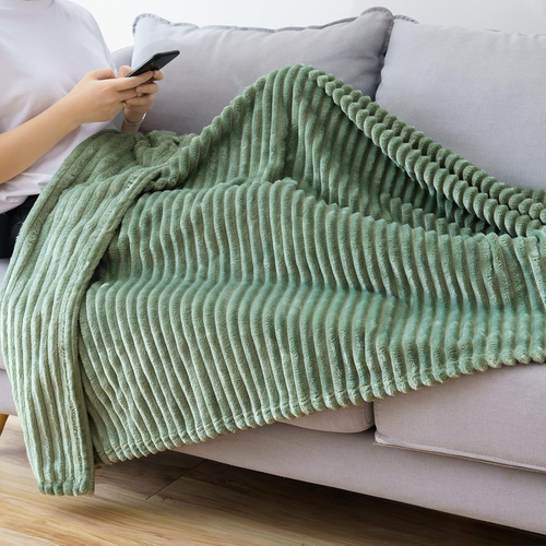 Coperta Plaid in Flanella in Velluto Trapuntato, Copridivano, Camera Da Letto, D - Foto 4 di 12
