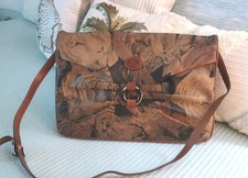 Saccardi Florence Italy- RARE Animal Print Leather Bag 15" X 10.5" EXC.