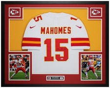 Patrick Mahomes Autographed & Framed White Kansas City Jersey Beckett Certified