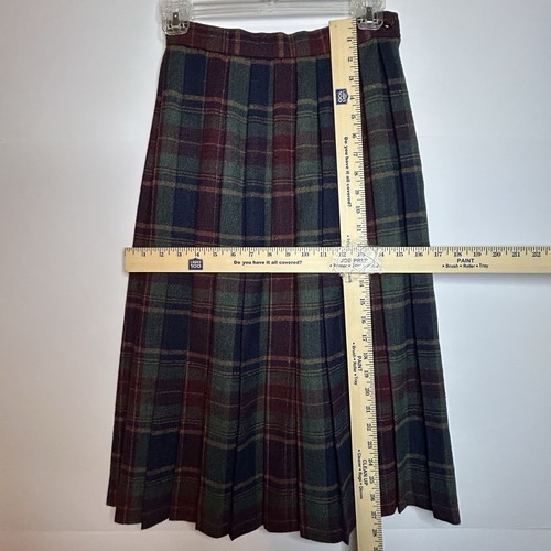 VTG MJ Concepts Pleated Tartan Plaid Midi Skirt Zip Up Size S Preppy Schoolgirl - Picture 5 of 6