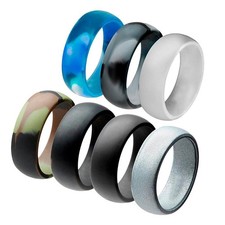 7 teiliges Set Silikon Eheringe für Damen und Herren, Größen 7 12