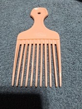 Lift Comb Hair Pick Lift Handle Retro 1980-90s Peach/coral Made In USA Vintage