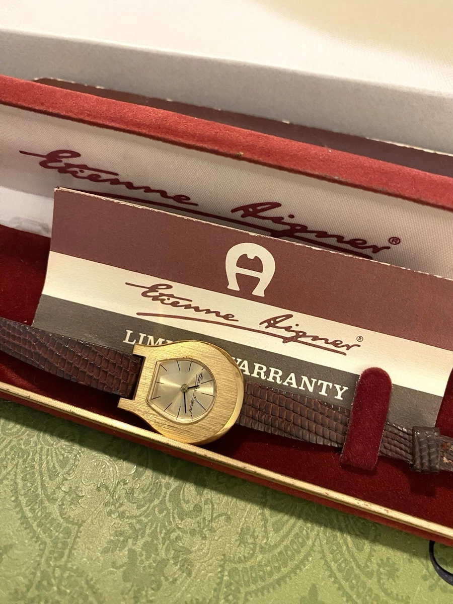 Etienne Aigner Watch Oxblood Red Exotic Leather Band Silver Tone A Face New Batt Oxblood Watch Band - Etsy main image 2