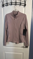 90 Degree By Reflex Women's Pink Full Zip Track Jacket Thumbholes Size Large