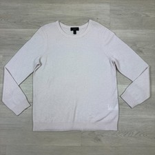 Charter Club 100 Cashmere Crewneck Sweater Womens XL Light Pink NEW