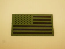 FWD USA FLAG BLACK ON GREEN PCX 2 pack 3.5" x 2" WITH VELCRO® BRAND FASTENER