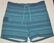 Men's George Blue Stripe Quick Dry Stretch E-Board Swim Trunks Shorts Sz 3XL