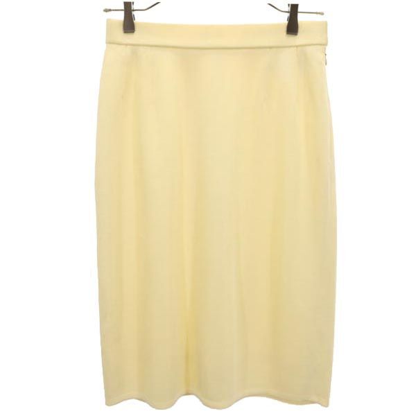 YVES SAINT LAURENT Rayon mini gonna in maglia lunghezza 11 gialla zip laterale donna