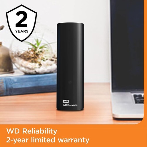 WD 12 TB Elements Desktop External Hard Drive - USB 3.0, Black BRAND NEW - Afbeelding 2 van 8