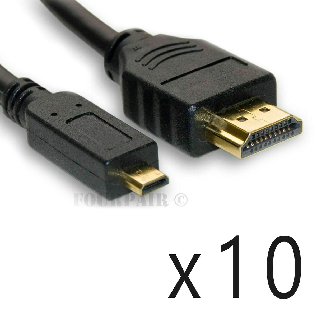 10 Pack Lot 3ft Micro HDMI Cable Male Converter 4K GoPro HERO