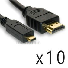 10 Pack Lot 3ft Micro HDMI Cable Male Converter 4K GoPro HERO 9 8 7 6 5 4 Black