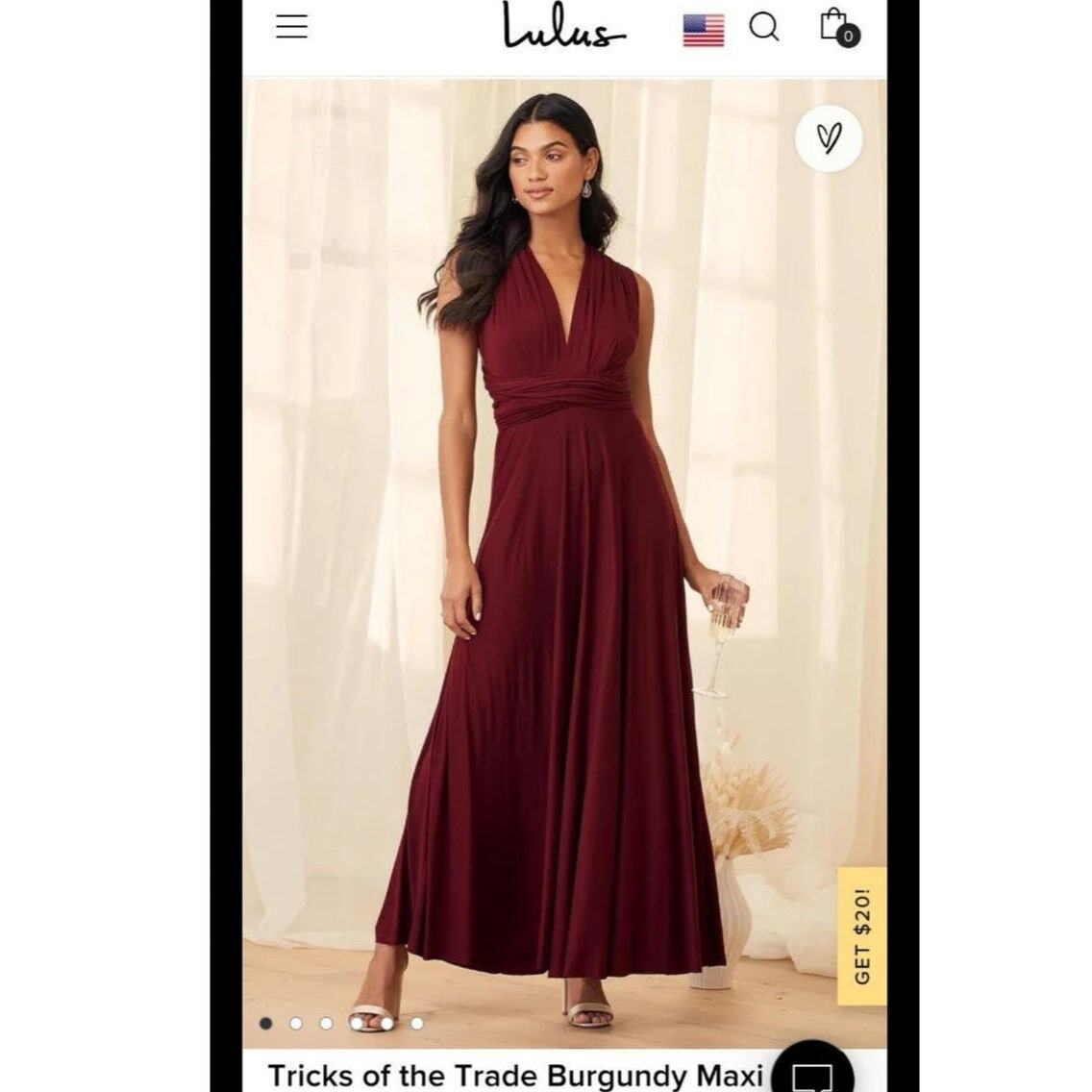 Lulu's Tricks of the Trade Burgundy Wrap Maxi Dress