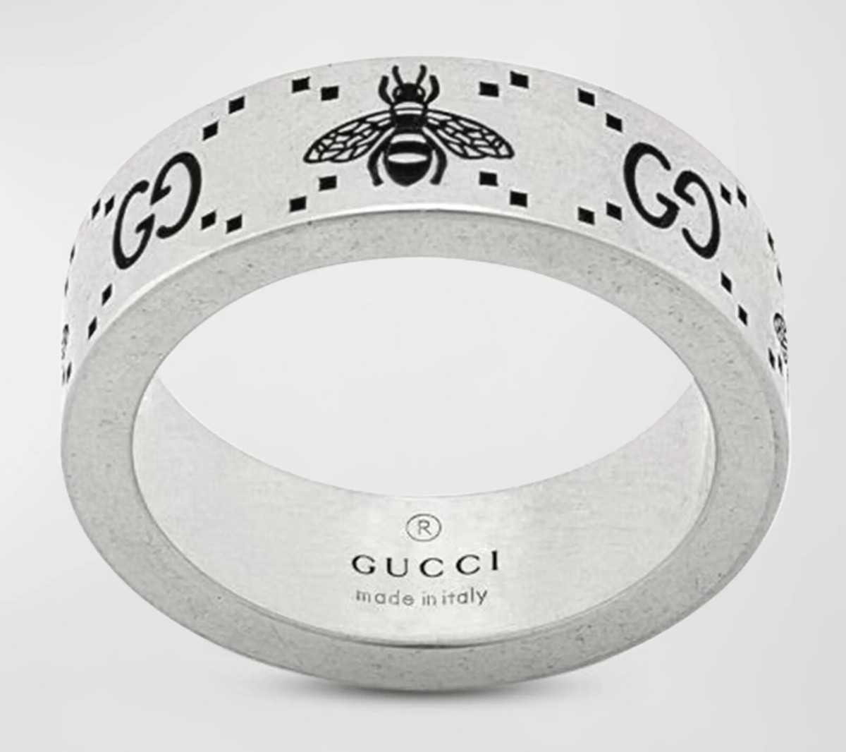 GUCCI■ギフトにも♪すぐ届く安心の国内発送■BEE指輪 GUCCI 'GG and Bee Engraved Ring' Sterling Silver Unisex 6mm