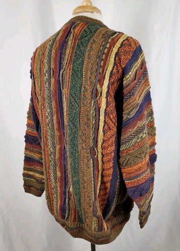Maglione Cellinni vintage misto cotone testurizzato grande hip hop anni 80 Biggie, Cosby - Foto 7 di 8