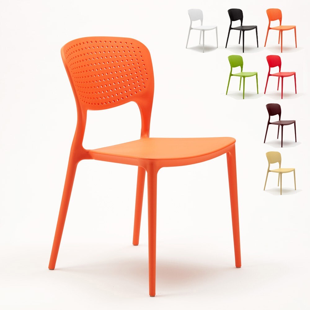 Stock 20 sillas polipropileno de colores apilables Garden Giulietta bar restaura