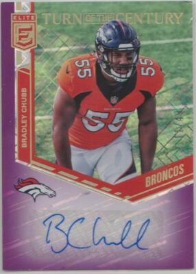 BRADLEY CHUBB 2018 PANINI ELITE TOTC PURPLE AUTO ROOKIE RC /49 BRONCOS