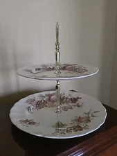 Johnson Brothers Vintage 2 Tier Pastry Dish Harvest Time Ironstone