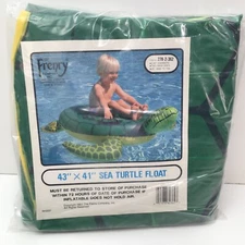 New Vintage 1983 Frenry 43" Inflatable Sea Turtle Ride-on Pool Float # 278-2-362