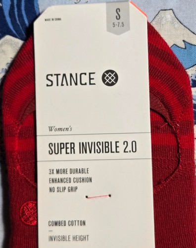 Stance Women's No-Show Socks Sensible Cotton Mix Dhalia Red Size Small UK 3-5.5 - Picture 2 of 5