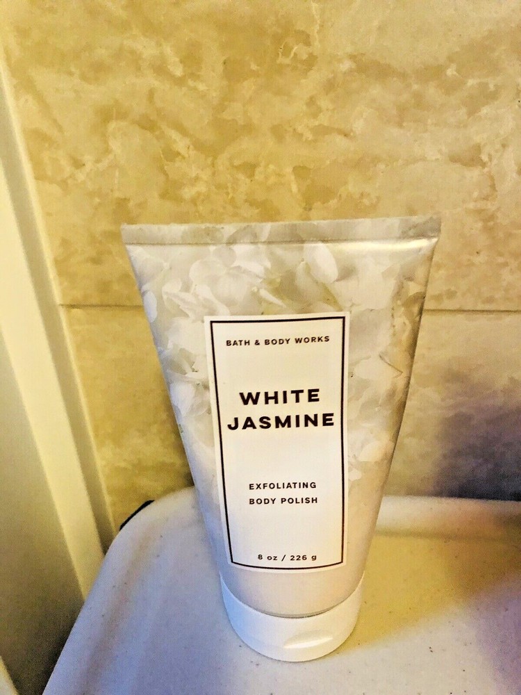 Bath & Body Works WHITE JASMINE Exfoliating BODY POLISH Scrub 8 oz NEW JUNE