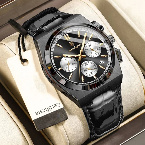 Luxus Herrenuhr Wasserdicht Leuchtend Chronograph Datum Quarz Herrenuhren Geschenk - Bild 14 von 32