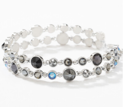  Touchstone Crystal Bracelet Adjustable Multicolored Rhodium New Condition