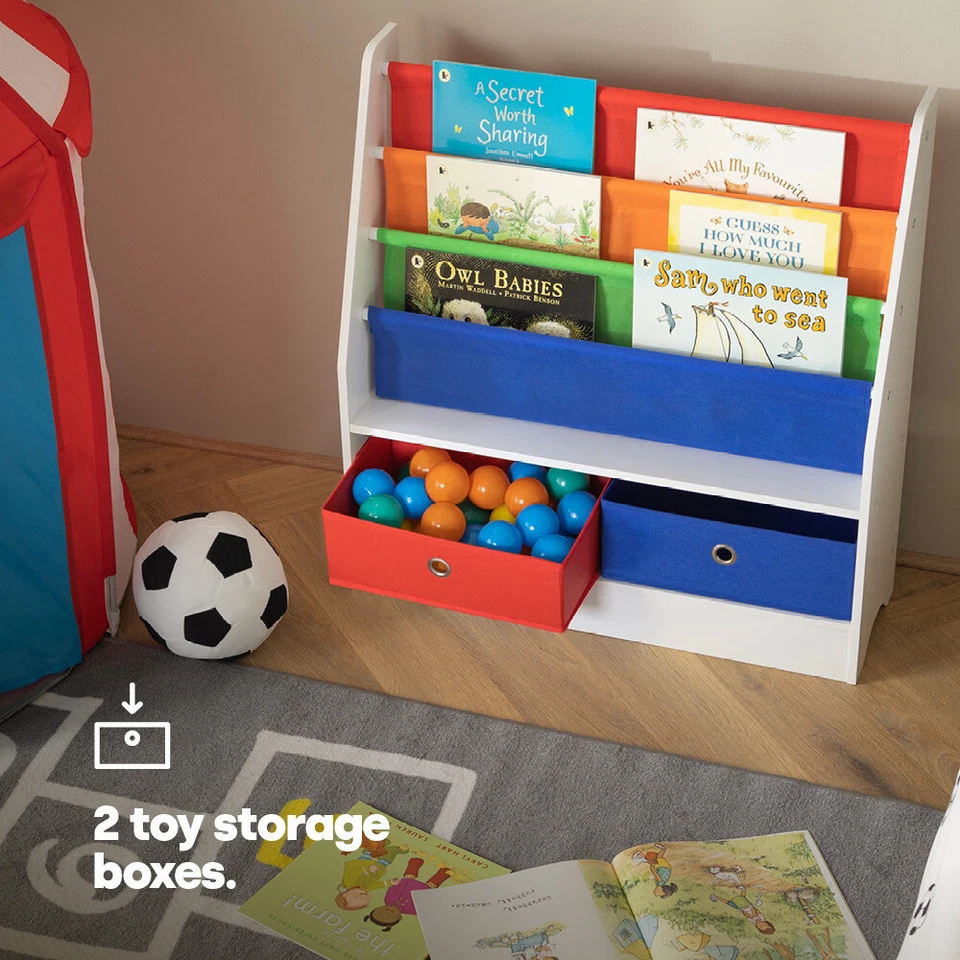 Children Kids Toy&Book Storage Rack Bookcase Bookshelf Tidy Bedroom Playroom UK  - Image 2 of 4