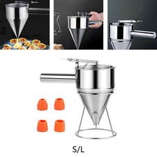 Batter Dispenser Funnel Stainless Steel Multipurpose with Stand Baking Tool for