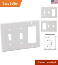 Contemporary 2-Toggle & GFCI Combination Wallplate - Durable Thermoset Material