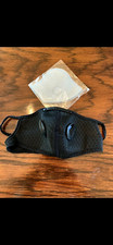 2 Black Masks, with Exhalation Valves Multi-Layered, Easy Breathing