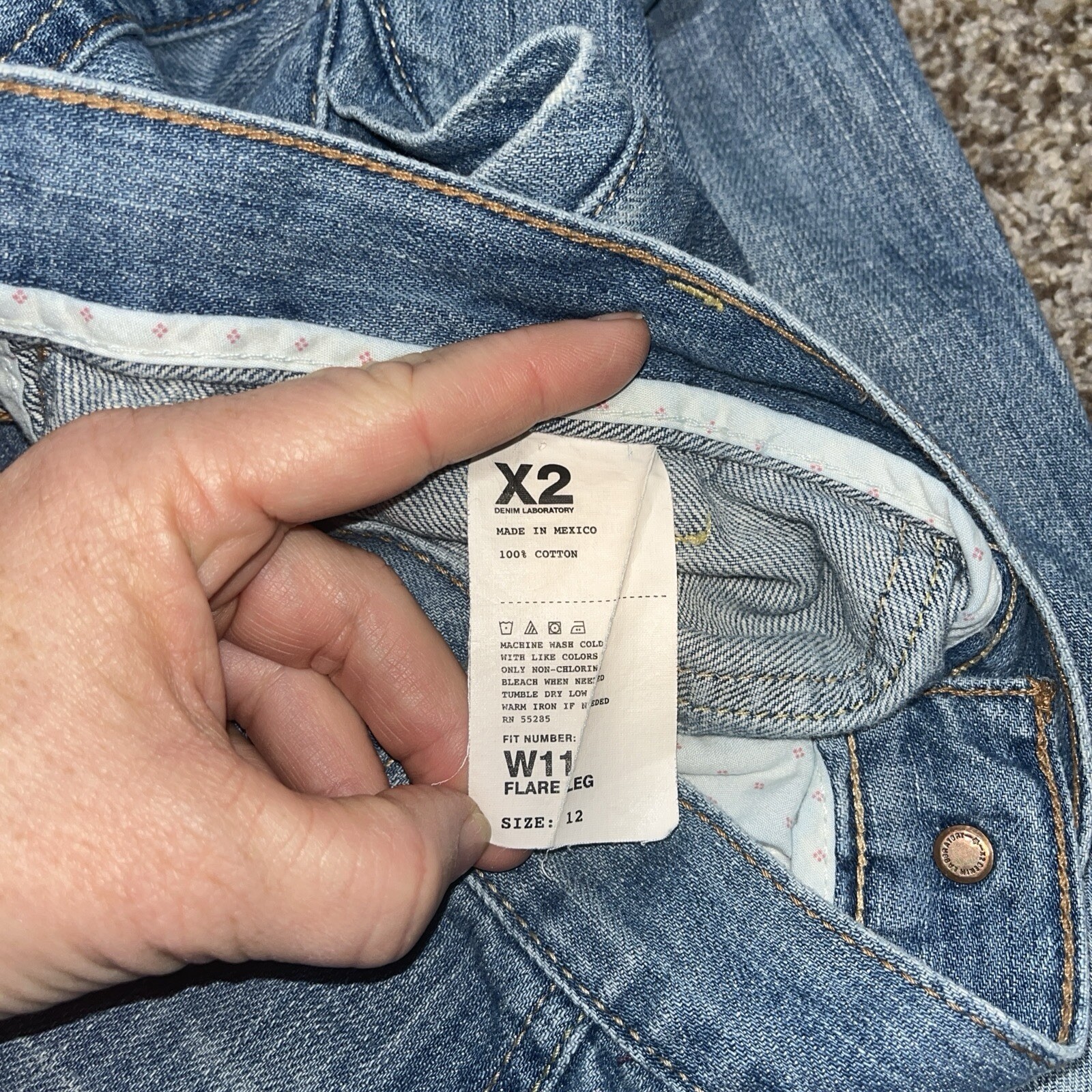 X2 Denim Laboratory Women's Denim Flare Leg Jean Size 12 (35x33) - View 4